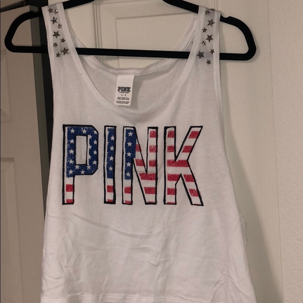 PINK American flag crop top 🇺🇸